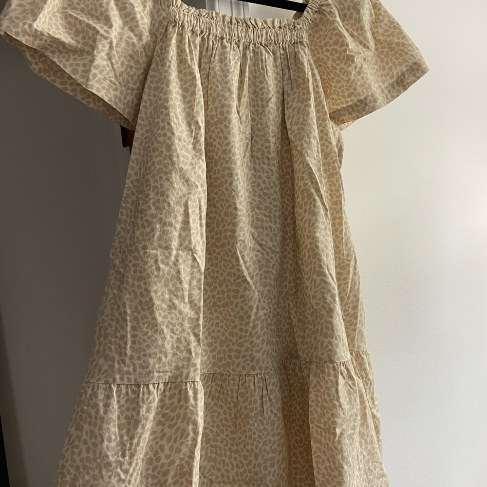 Gap flare sleeve leopard sun dress